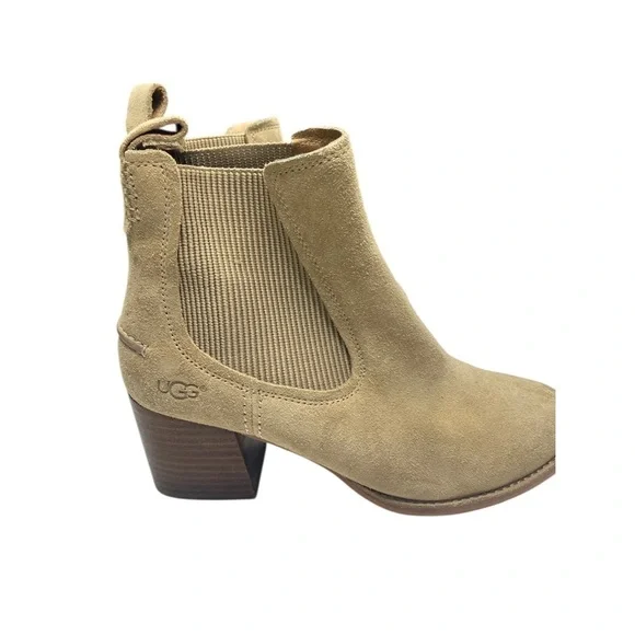 UGG Women's Tan Suede Ankle Boots - Picture 2 of 8
